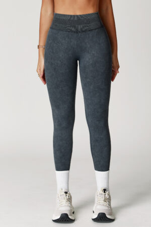 Seamless Stone Washed Yoga Pants High Waist Hip Lift Tight Trousers