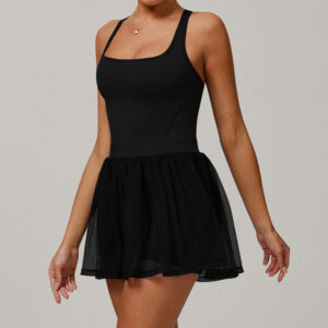 Two Pieces Dress Mesh Breathable Quick-drying Sports Tennis Skirt