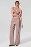 Cropped Suit Pants with Elastic Waistband
