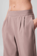 Cropped Suit Pants with Elastic Waistband