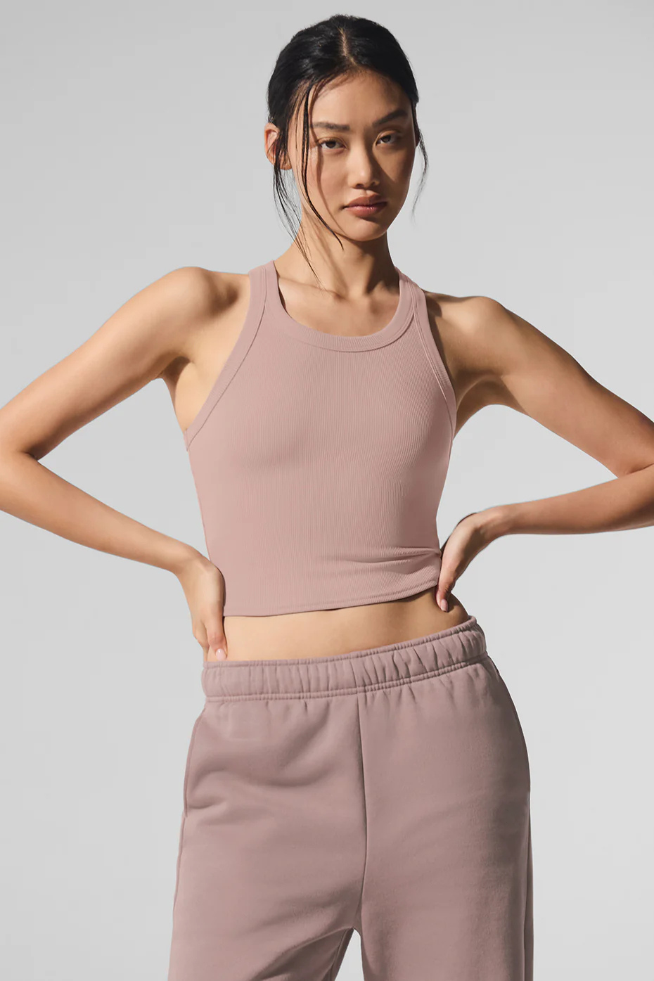 Ribbed Cropped Racerback Tank
