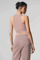 Ribbed Cropped Racerback Tank