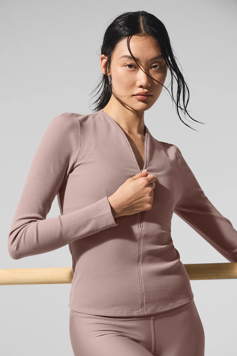 Modal Zip Long Sleeve Top
