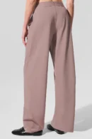 Cropped Suit Pants with Elastic Waistband